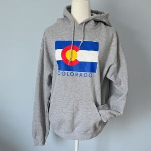 Gildan Gray Colorado Flag Hoodie